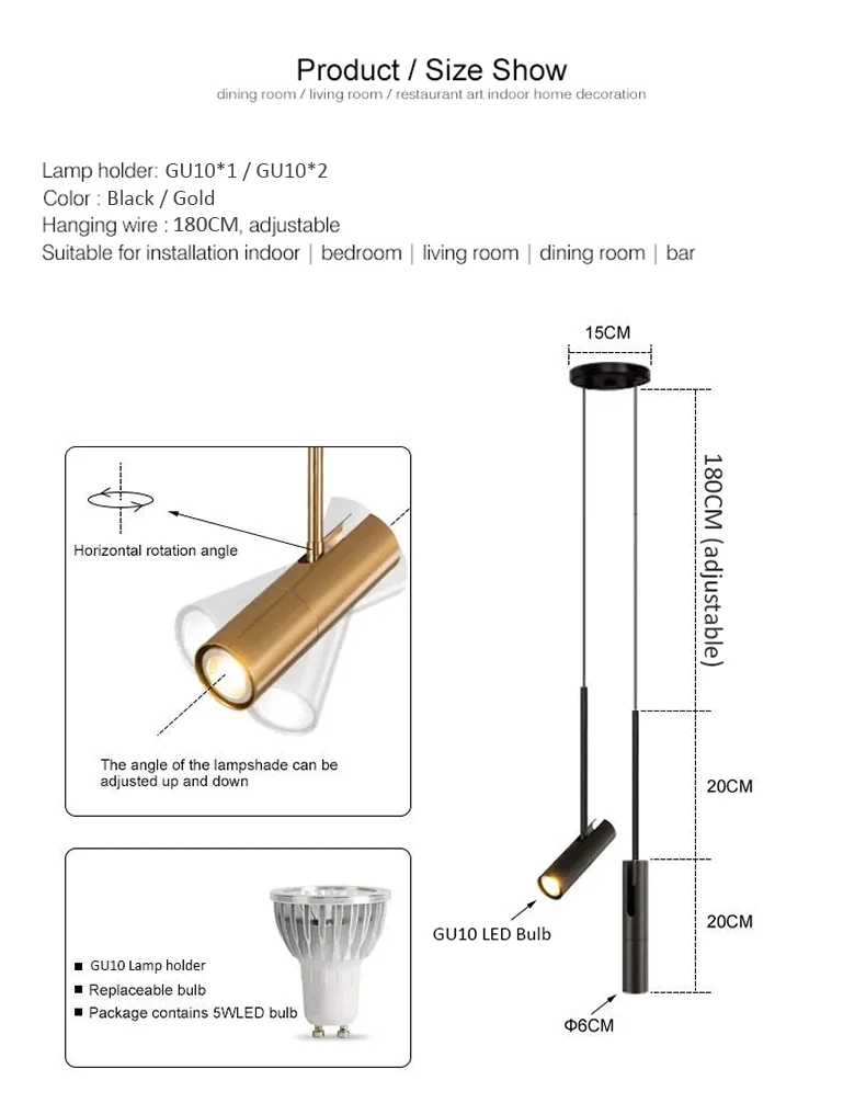 Lampada a Sospensione LED Minimalista per Camera da Letto, Sala da Pranzo, Cucina, Ristorante, Lampadario Decorativo, Luce da Comodino  39