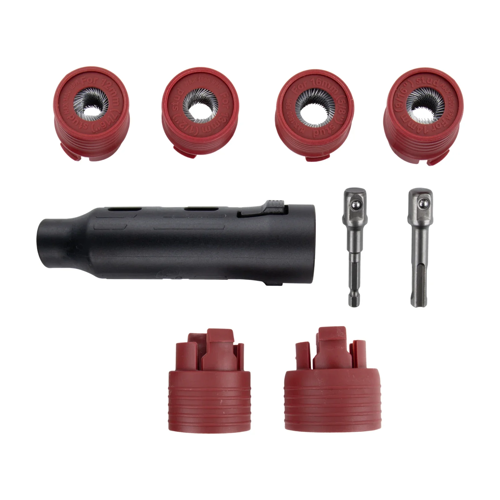 9PCS Car Wheel Stud Cleaner Brush Set For Rust And Dirt Removal With Drill Compatibility For Efficient Screw Nut Cleaning