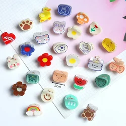 2Pcs/Pack Korean Cute Flower Animal Mini Grab Hair Clips for Women Grils Plastic Small Bear Side Bangs Hairpin Hair Accessories