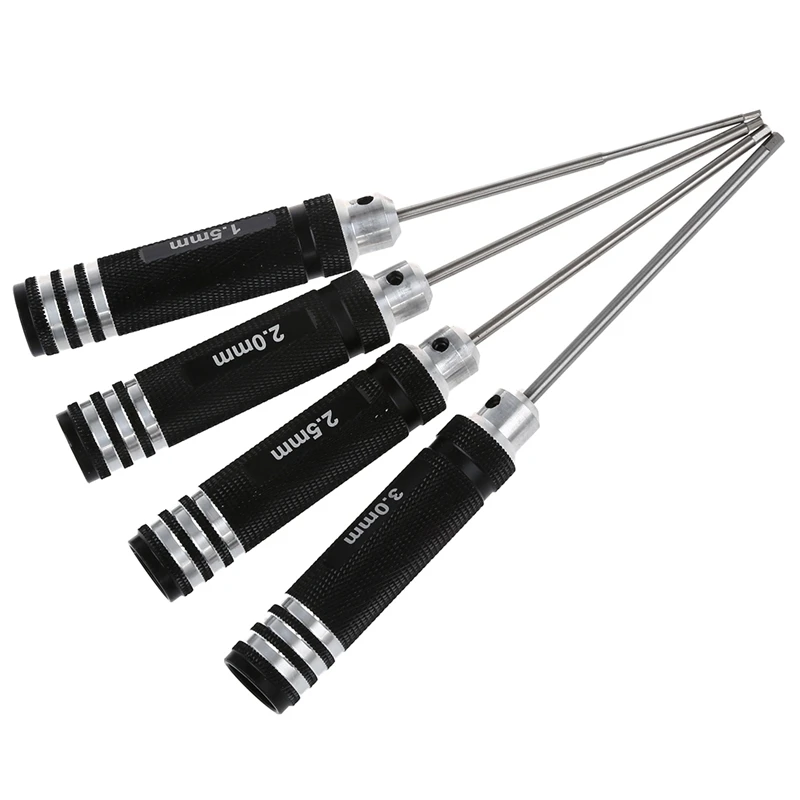 RC Model Tool 4Pcs Hex Screw Drivers Hex Nut Socket Wrench Sleeve Wheel Spanner 4.0/5.5/7.0/8.0Mm & Black 4 Pcs 1.5Mm 2.0Mm 2.5M