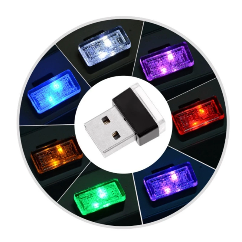 Mini USB LED Car Light Auto Atmosphere Neon Light Plug And Play Decoration Ambient Lamp Car Interior Lights Car-styling