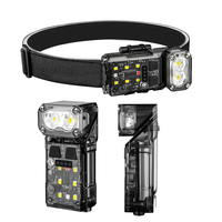 1200mAh Headlamp Sensor Capable 180° Rotatable LED Type-C USB Rechargeable 4 Light Modes Head Torch 57g EDC Keychain Flashlight