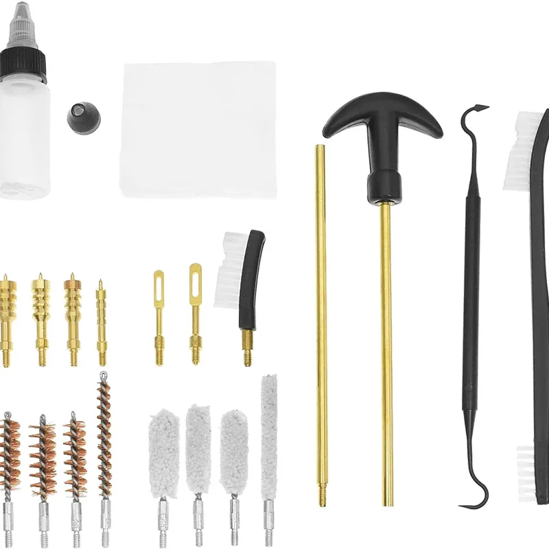 

Gun Cleaning Kit Swiss+Tech Metal Brushes Tool Set forGlock G17 G19 G22 G34 G43X 1911 AR15 AR10 AK USP Sig Sauer Pistols Hunting