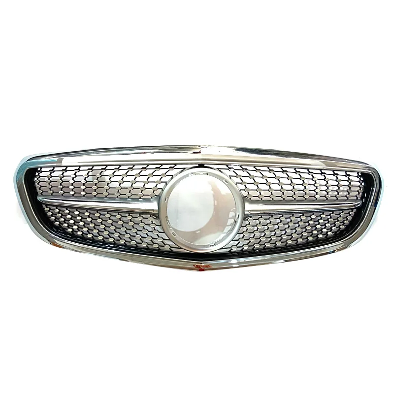 Front Bumper Grille Racing Grill Facelift Diamond Mesh For Mercedes Benz C W205 Exclusive Elegance C220 C250 C300 C350 2014-2021