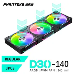 PHANTEKS F140-D30 DRGB PWM 3PCS Chassis fan ARGB140mm/4PIN PWM/ Magic Color Wireless Stitching Computer heat dissipation fan