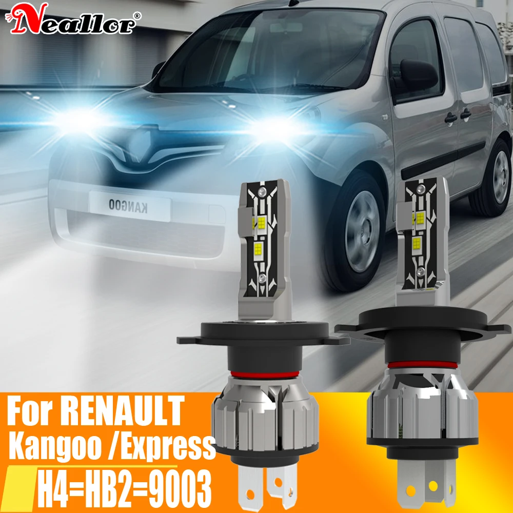 2x H4 Led Lights Canbus Vehicles Bulb Car Headlight HB2 9003 High Power Auto Moto Motorcycle Fog Lamp 12V 55W For Renault Kangoo