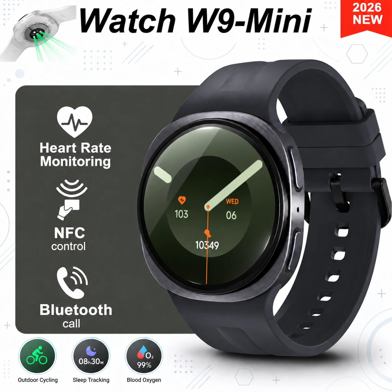 Smartwatch Nexus - Nowy inteligentny zegarek W9 Mini z