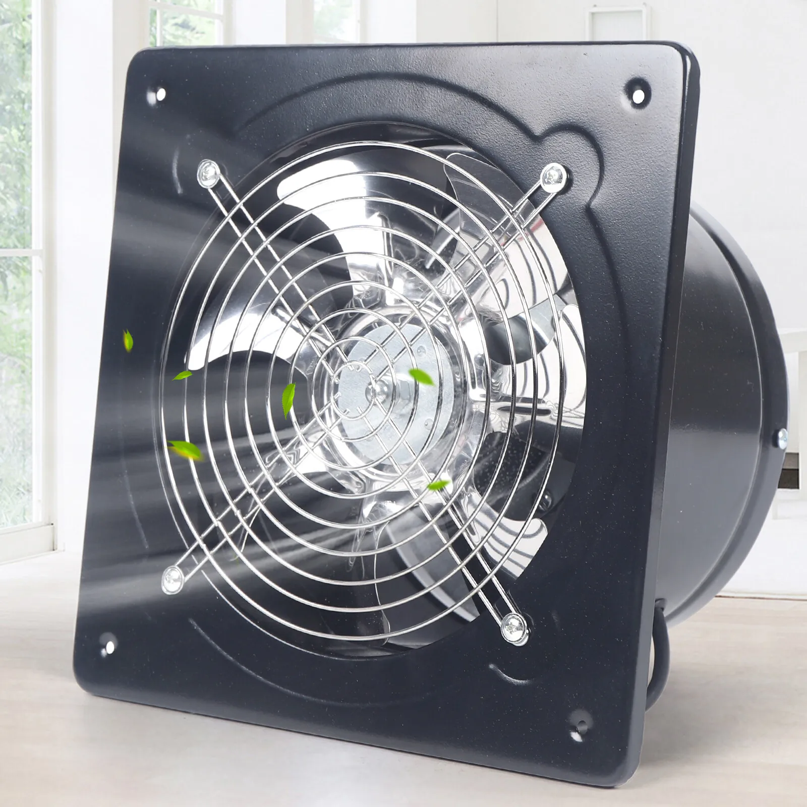 Extractor industrial axial de 200 mm con aspas de acero Motor a prueba de humedad Alto flujo de aire 850 m3/h Funcionamiento silencioso