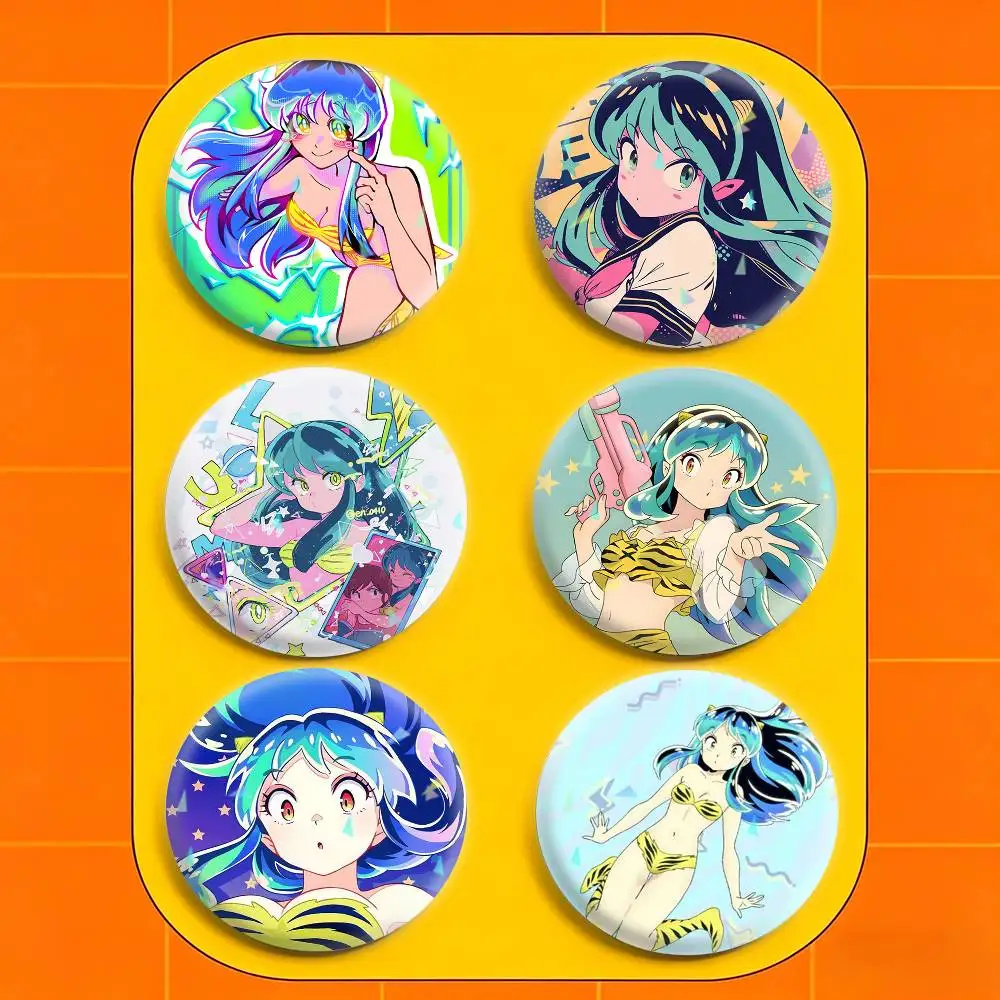 Urusei Yatsura Anime 32/44/58mm Handmade Pins Round Brooch Badge Backpacks Clothes Jewelry Gifts