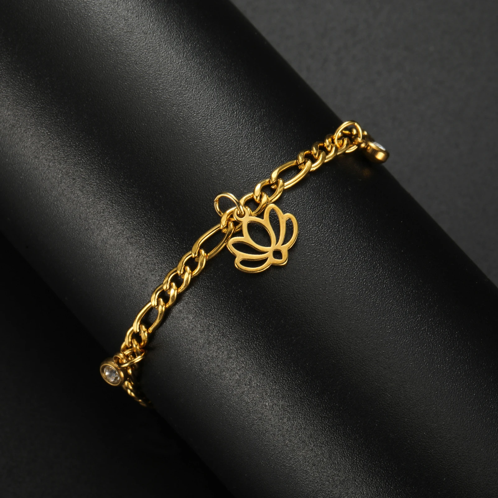 Kkjoy Mode Klassische Edelstahl Hohl Kleine Lotus Blume Armband Fußkettchen Für Frauen Trend Schmuck Party Geschenk Großhandel – Detail 30