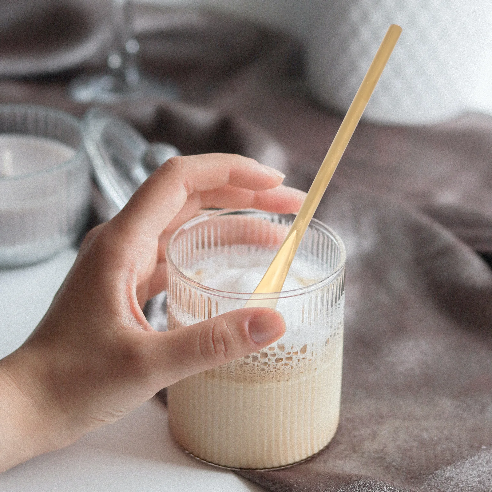 

4Pcs Coffee Stirring Spoons Stainless Steel Mixing Rods for Beverages Kitchen Bar Use Coffee Stirring Rods