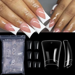 500pcs/10Size Duck Nail Tips for Acrylic Clear Nails Y2K Professional Extension Salons Design Duckbill False Manicure French Tip