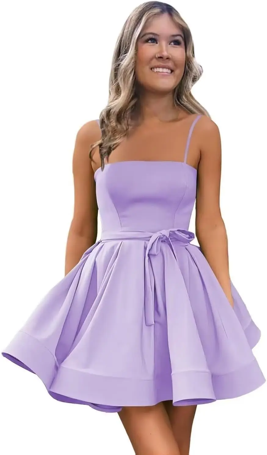 ซาตินชุดเดรสโฮมคัมมิ่ง 2024 สำหรับวัยรุ่นสั้นสปาเก็ตตี้สายรัดงานพรอมค็อกเทลชุดรับปริญญาชุดรับปริญญาชุดมินิ