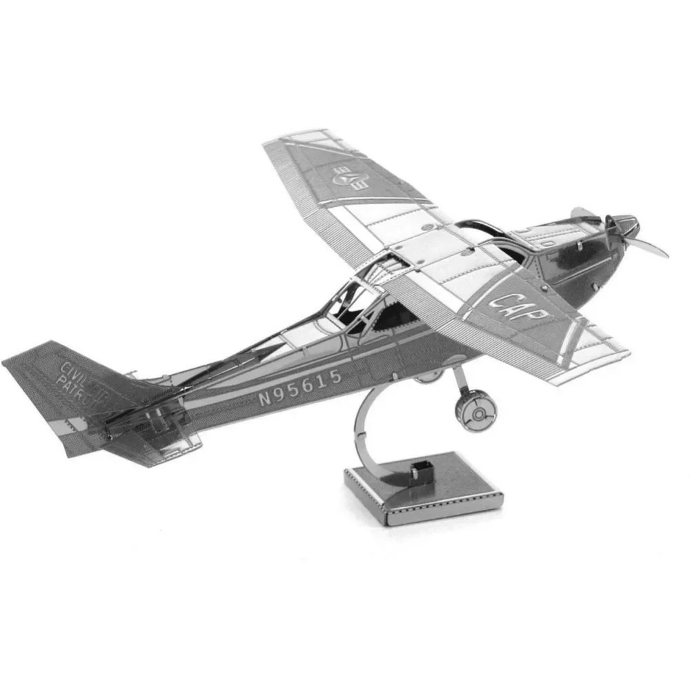 3D Cessna 172 Home Decor Assemble Metal Figurine Puzzle DIY High Difficulty Hand-assembled Model Desk Decoration Birthday Gifts