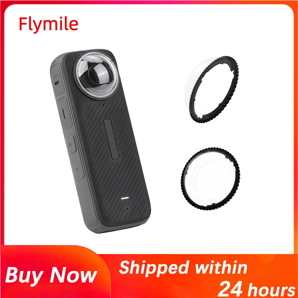 Flymile Lens Guard For Insta360 X4 Quick Release HD Clear Lens Cap High Quality Anti-Scratch Glass Protective Cover Accessories