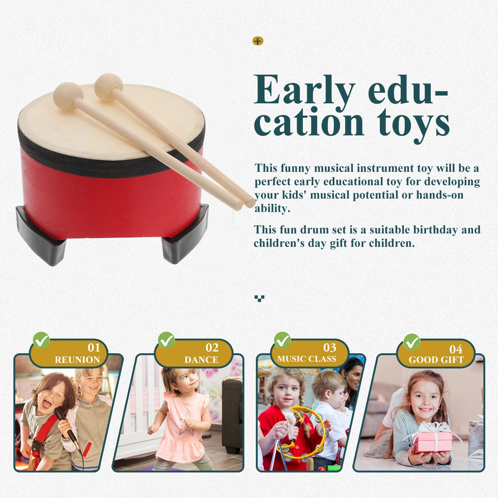 子供の打楽器ドラム子供楽器小さな床幼児イエスのおもちゃ