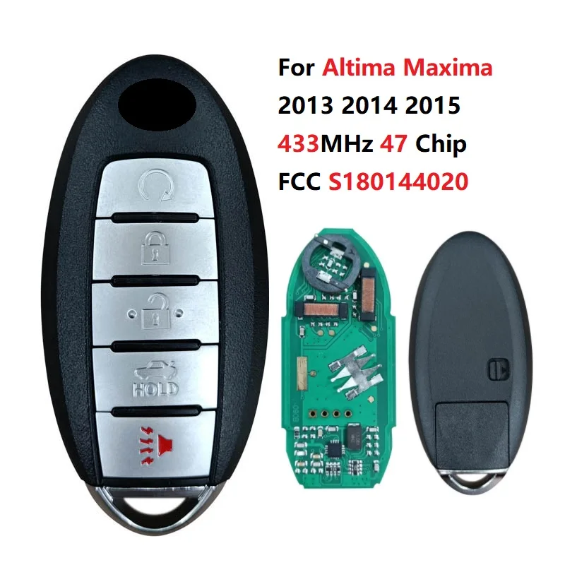 CN027064 FCC S180144020 5 Buttons 433MHz 47 Chip Remote Car Key For Altima Maxima 2013~2015 KR5S180144014 No Logo