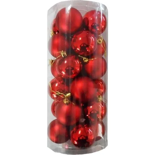 Sezy 24 Pcs 5 cm Red Color Christmas Pine Tree decoration Cici Ball