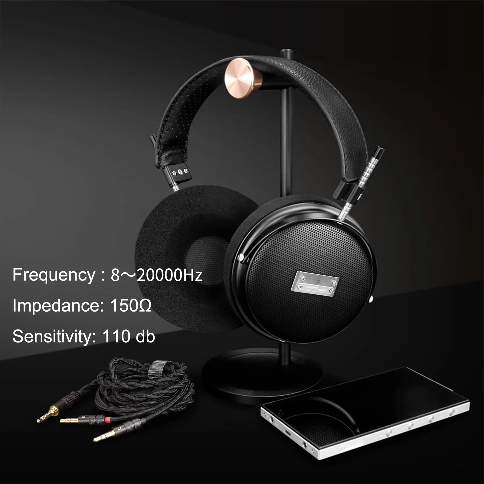 OKCSC SR70 auriculares HiFi con diafragma de gran diámetro de 70mm, Cable de repuesto de 3,5mm, auriculares HiFi de alta resolución