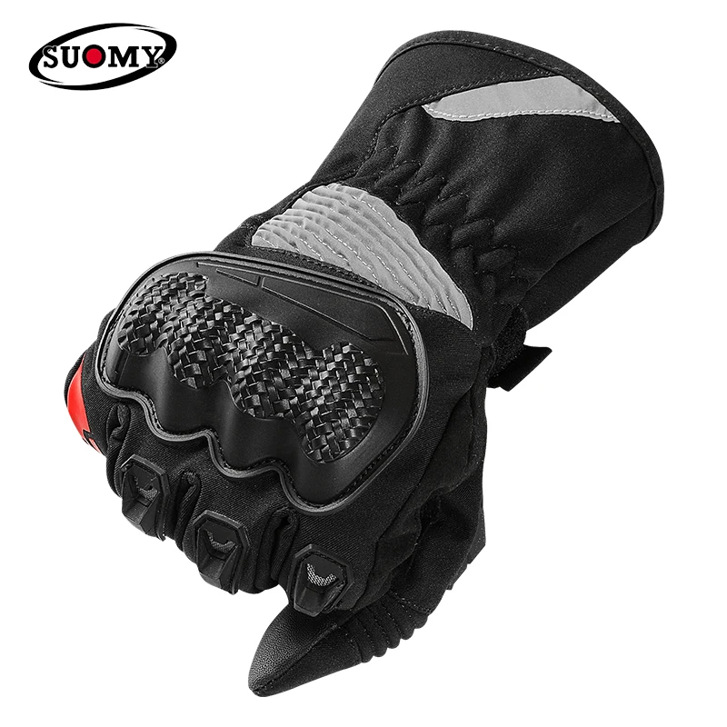 Winter Warm Motorcycle Long Gloves Hard Shell Protection Thickened Warm Waterproof Riding Off-Road Ski Gloves Motorcycle Gloves