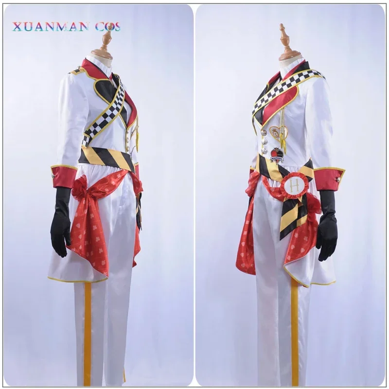 เกมTwisted-Wonderlandคอสเพลย์เครื่องแต่งกายAlice In Wonderland Custom Menซาตินชุดกางเกงเสื้อคลุมยาวปริศนาRosehearts