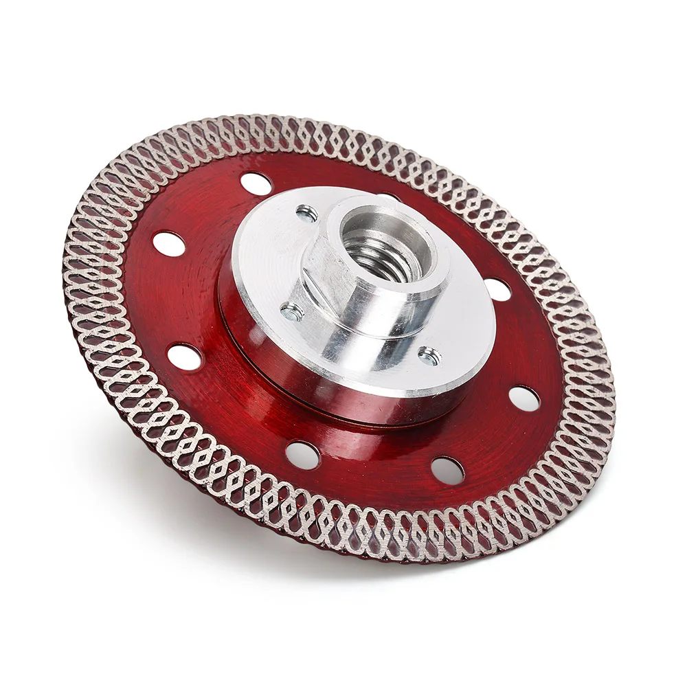 Hoja de sierra de llanta turbo de diamante de 4,0 "105mm con disco de corte de mármol y granito M14 o 5/8-11" amoladora angular de cerámica para azulejos de porcelana