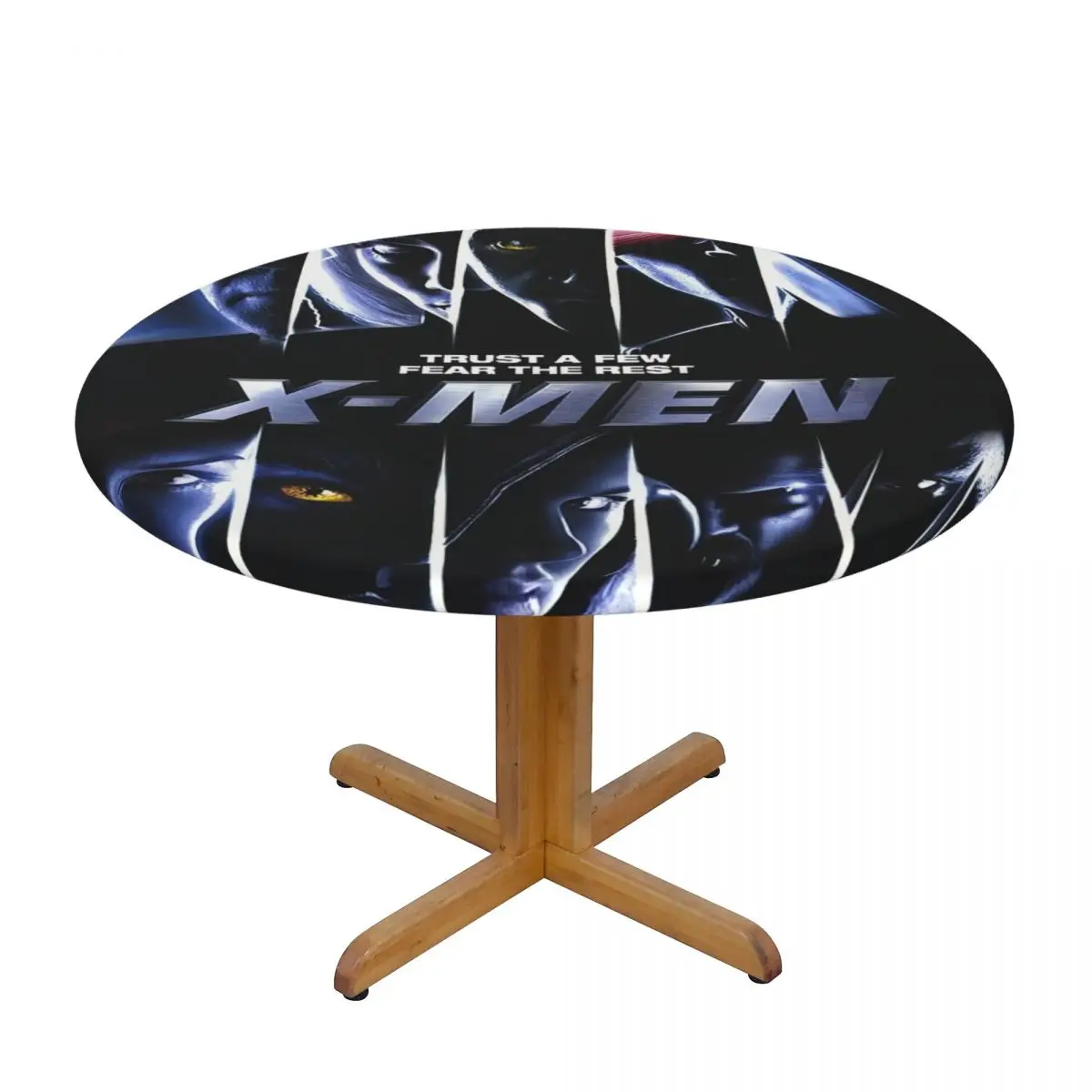 Custom Disney X-Men Marvel Film Tablecloth Round Elastic Oilproof Table Cloth Cover for Party