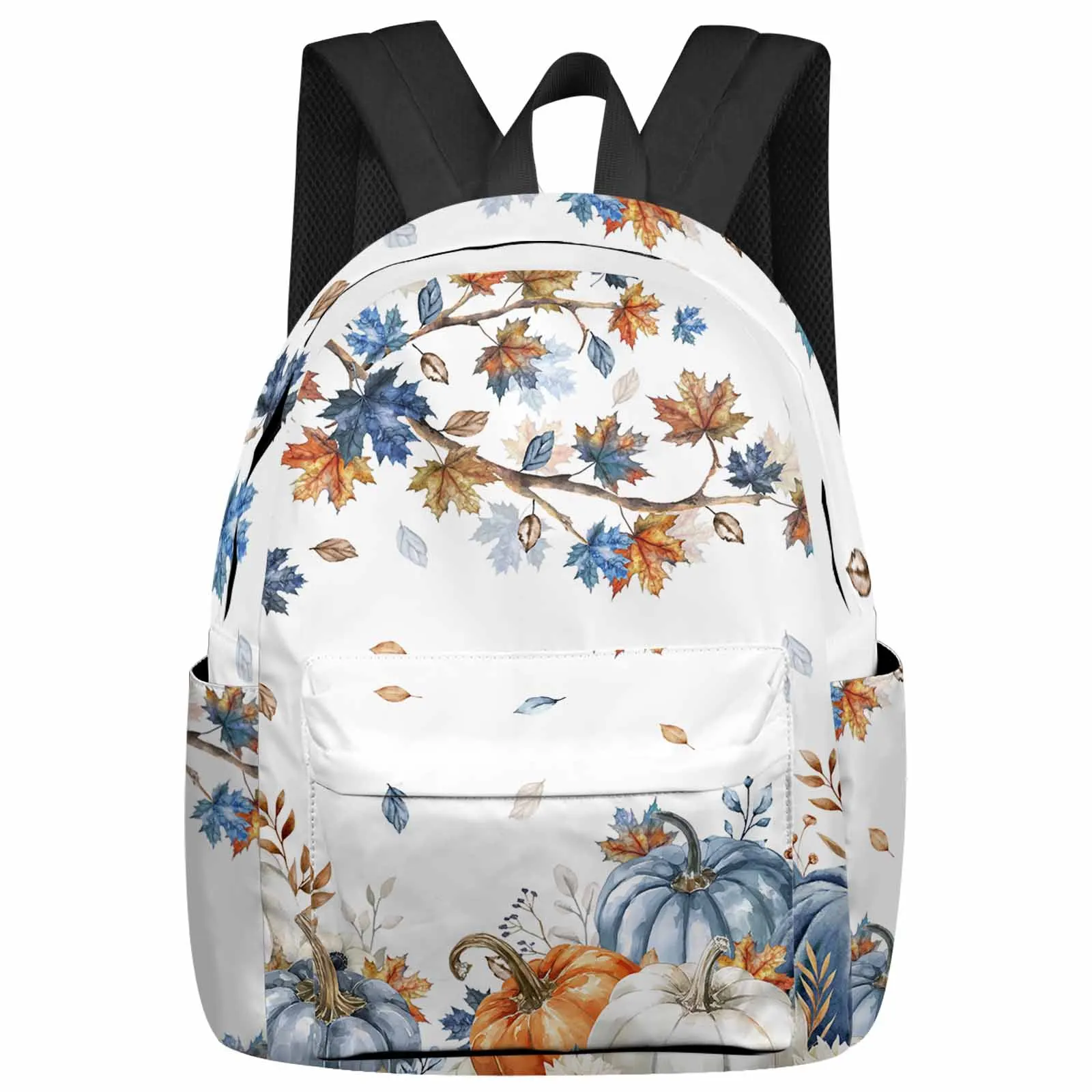 

Thanksgiving Autumn Maple Leaf Pumpkin Backpacks Teenagers Student School Bags Laptop Custom Backpack Men Women Travel