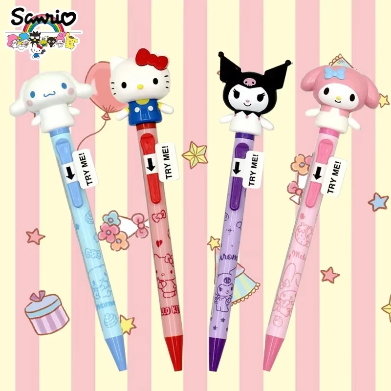 

Мультяшная ручка Hello Kitty с 3D-дизайном, милый дизайн Melody, шариковая ручка с подвижной ручкой, супермилый нейтральный стилус, подарок для студентов