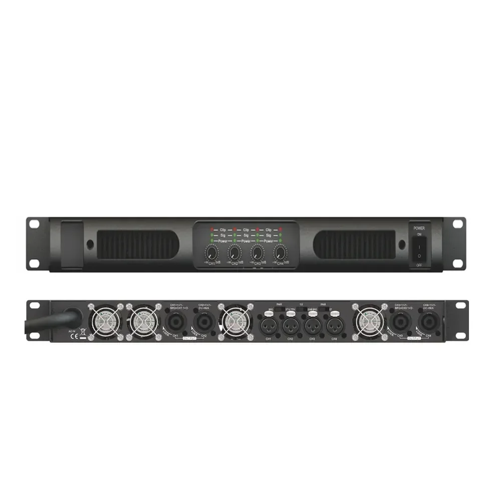 Professional 1200 Watts 4-Channel Digital Amplifier Strong Powerful with Class D Output Circuitry Driving Subwoofer Stage