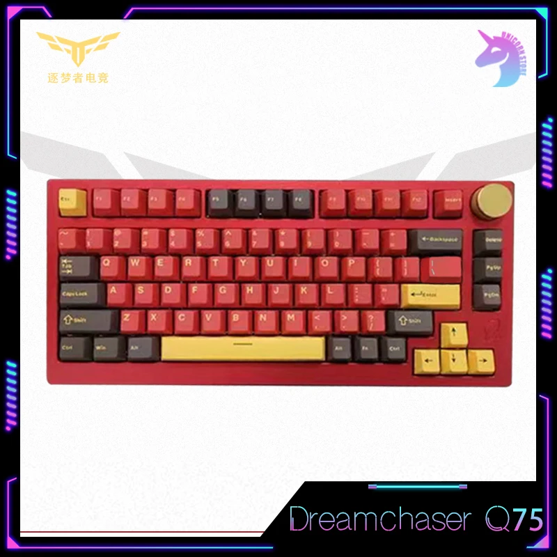 

Dreamchaser Q75 Mechanical Keyboard 3mode Bluetooth Wireless Keyboard Aluminium 81keys Gasket Rgb Hot Swap Pbt Gaming Keyboards