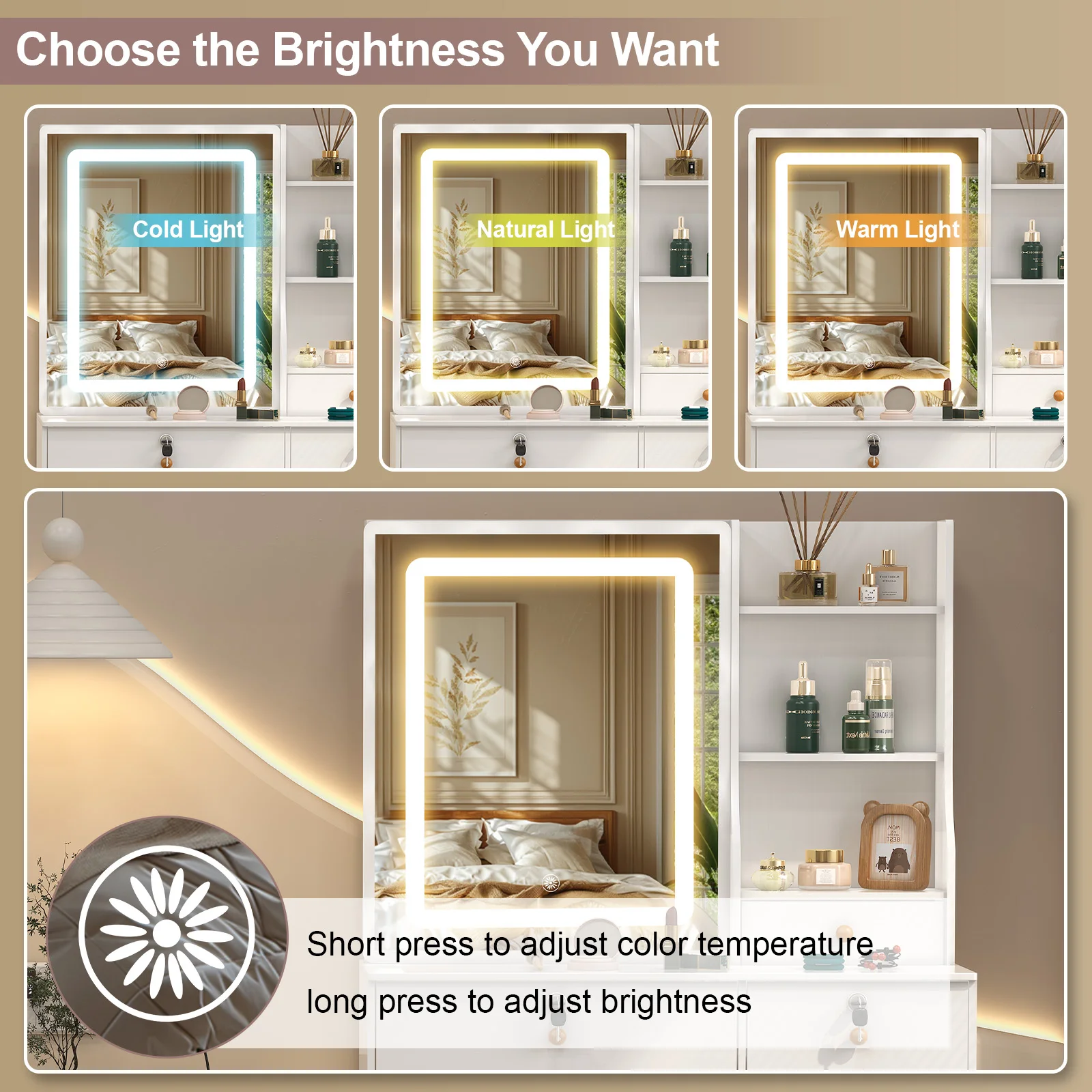 LED Vanity Table Set 2