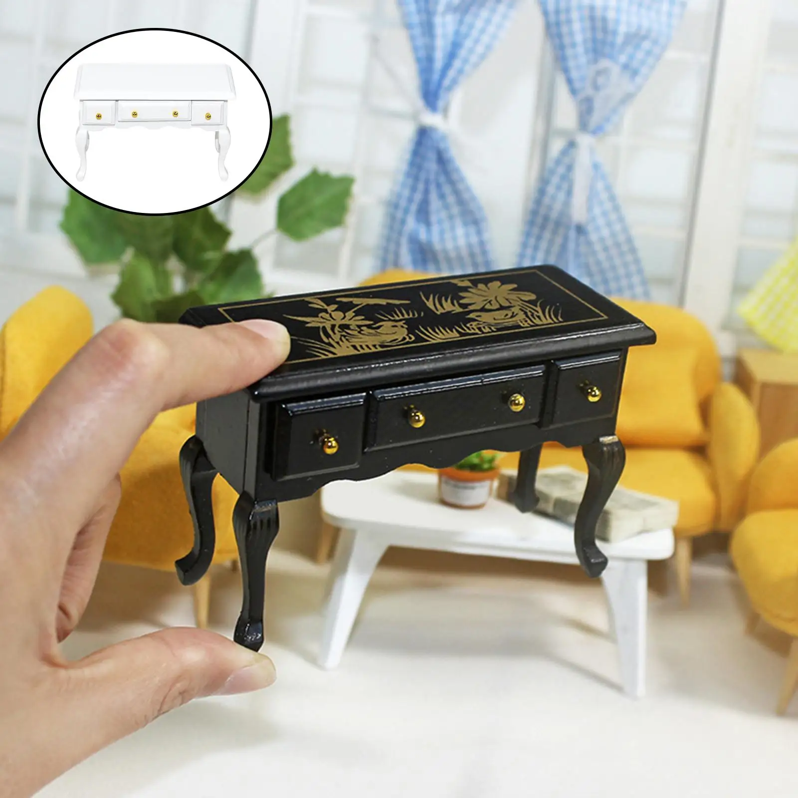 Maison de poupée 1:12, bureau d'étude Miniature fait à la main, Table en bois Antique minable, meubles modernes, modèle de scène de vie, jouets de décoration