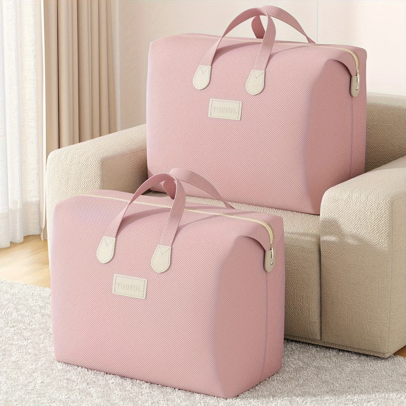 Soft Pink Duffel Bag: Perfect for Travel, Student Dorms, or Home Storage - Handy and Lightweight