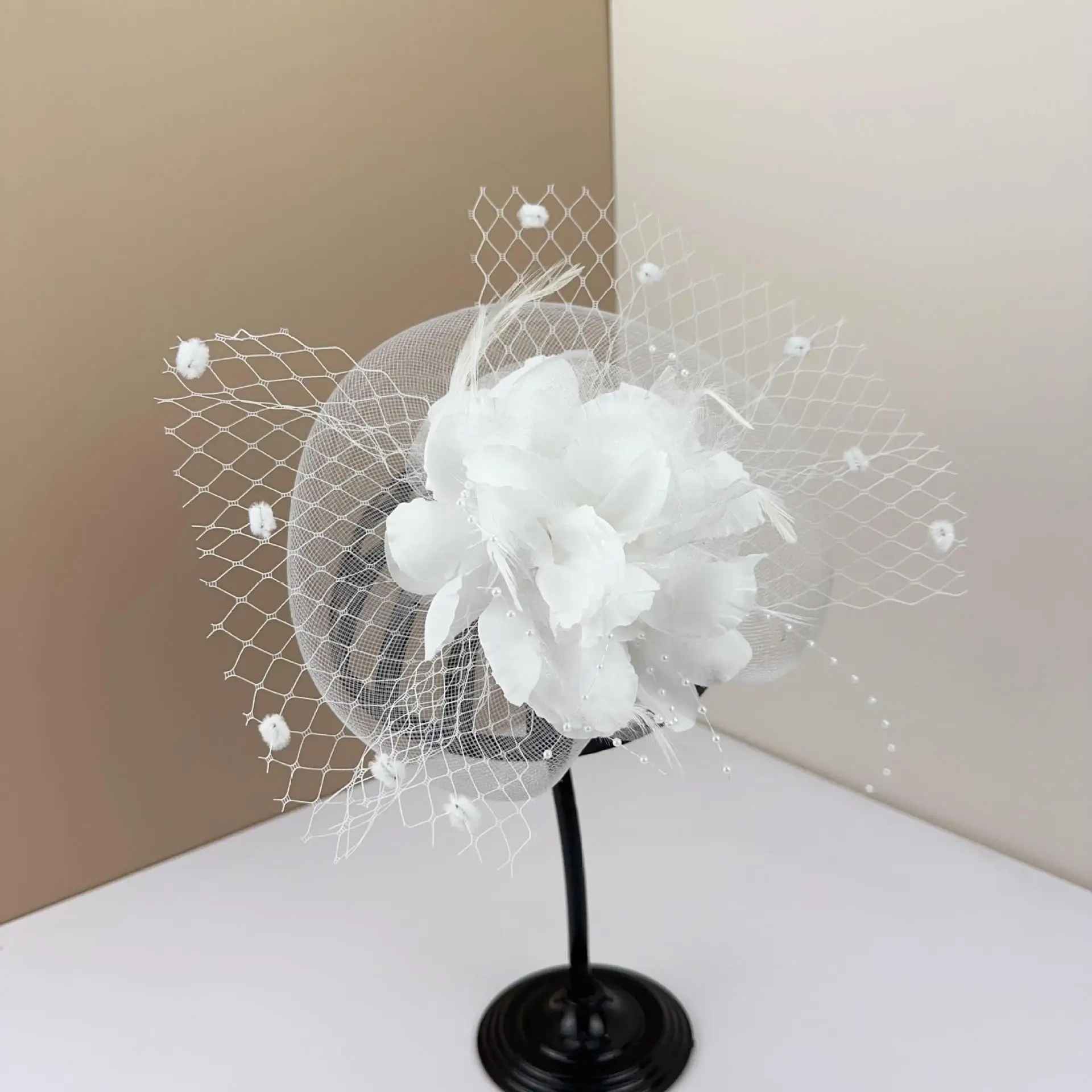 Chapeau fascinateur pour femmes plume thé fête pilulier fleur Derby Vintage maille fascinateur chapeaux