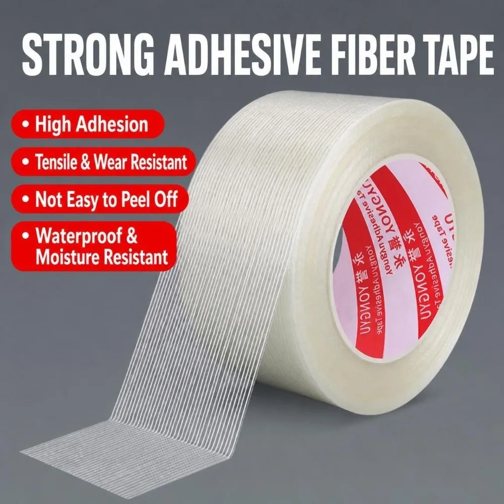 High Performance Single-sided Fiberglass Tape Strong Adhesive 25/50M Insulation Tape High Temperature Resistance Adhesive Tape