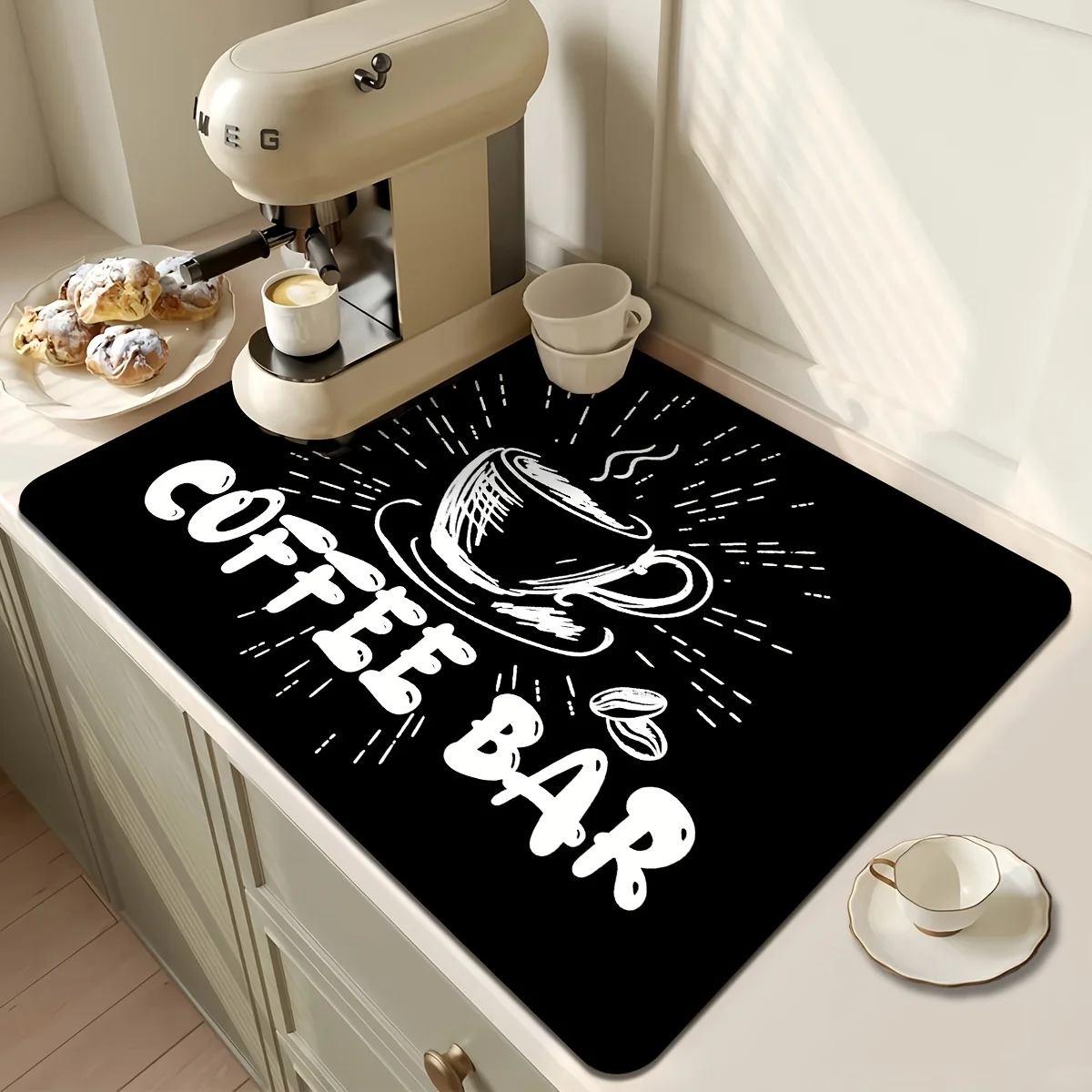 Modern Coffee Bar Style Absorbing Countertop Protection Pad Kitchen Counter Pad Fast Drying Mat Dustproof Placemat Dish Mat