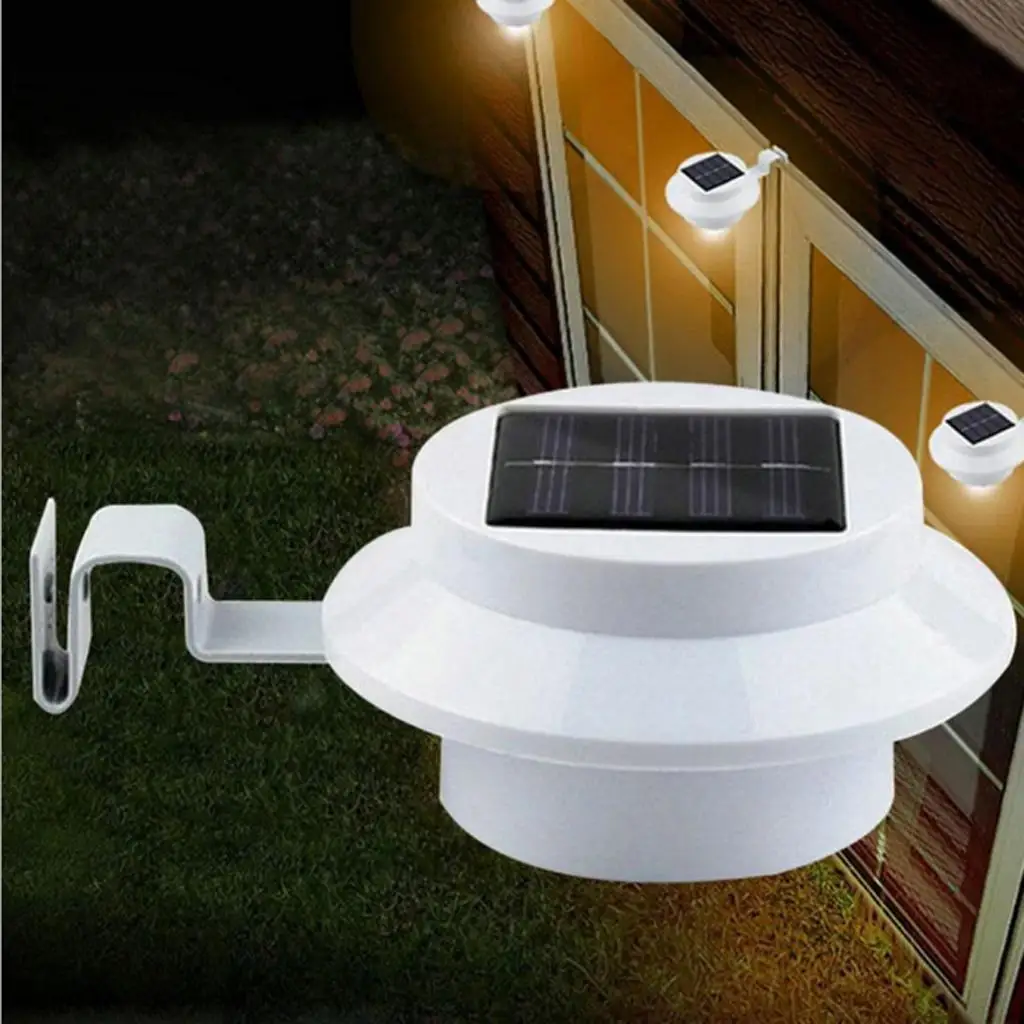 Paquete de luz LED de pared de patio alimentada por energía Solar, lámpara de pared de valla cálida, 2-6 paquetes