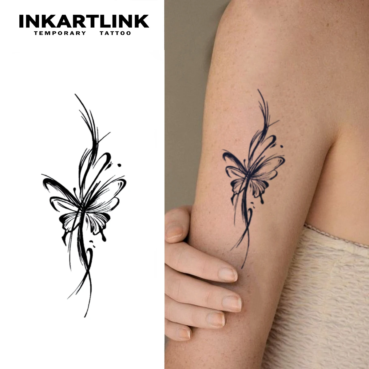 Butterfly temporary tattoo stickers, magic tattoos, herbal juice tattoos, lasting 1-2 weeks, realistic fake tattoo