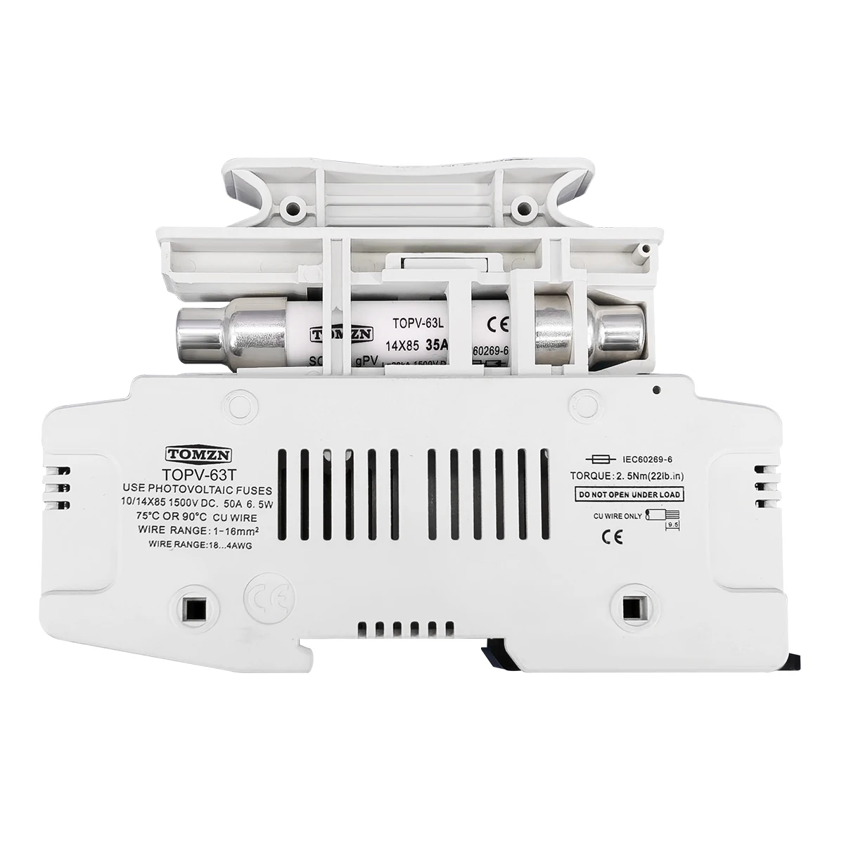 TOMZN 1P Portafusibile solare fotovoltaico 1500V CON 1 PZ 10*85 o 14*85 Fusibile fotovoltaico per protezione del sistema solare Base Protezione fotovoltaica gpV