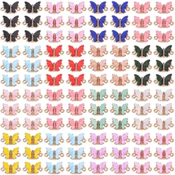 20Pcs Colorful Resin Shiny Butterfly Animal Connector for Couple Bracelet Necklace DIY Jewelry Making Charm Ornament Wholesale