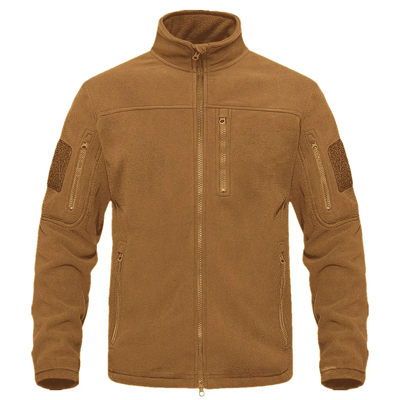 Autumn Winter Men's Fleece Coat Outdoor Sports Tactical Coat Stand Collar Full Zip Warm Hiking Work Travel Jackets