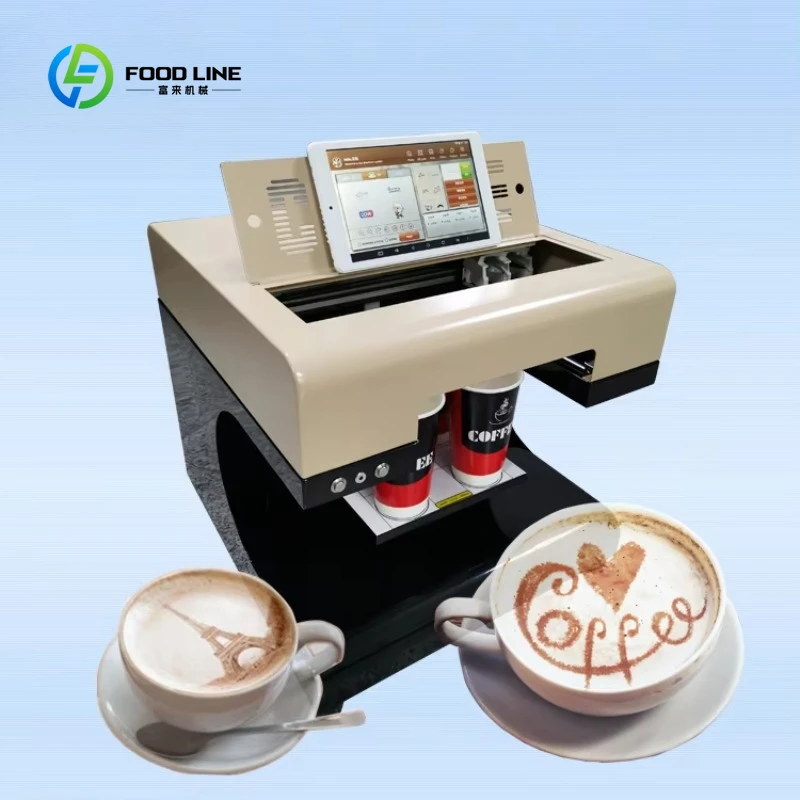 

Customized Wifi Support 1 or 4 Cups Coffee Printing Edible Food Coffee Printer Machine for Coffee Bar