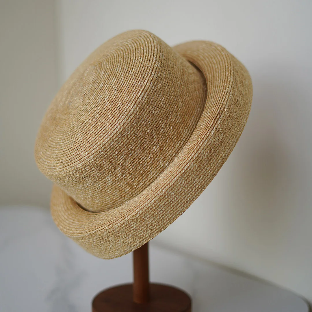 2024 New Nice Natural Straw Vintage Fashion Fedora Hat For Women Ladies Luxury French   Elegant Berets Bucket Hat Designer Bonne