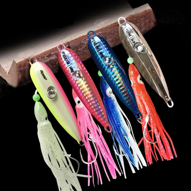 pesca inchiku fishing lure cabeca de metal saia polvo japao kingfish garoupa snapper isca lenta 100g 120g 150g 200g 250g as 01