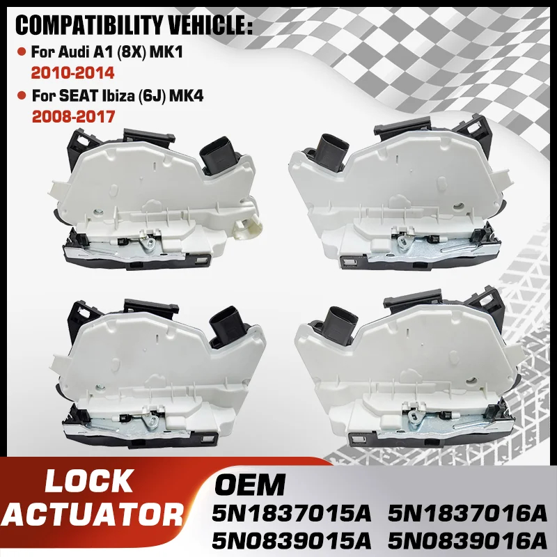 

Front Rear Left Right Door Lock Actuator Central Mechanism For Audi A1 8X MK1 2010-2014 SEAT Ibiza 6J MK4 2008-2017 Accessories