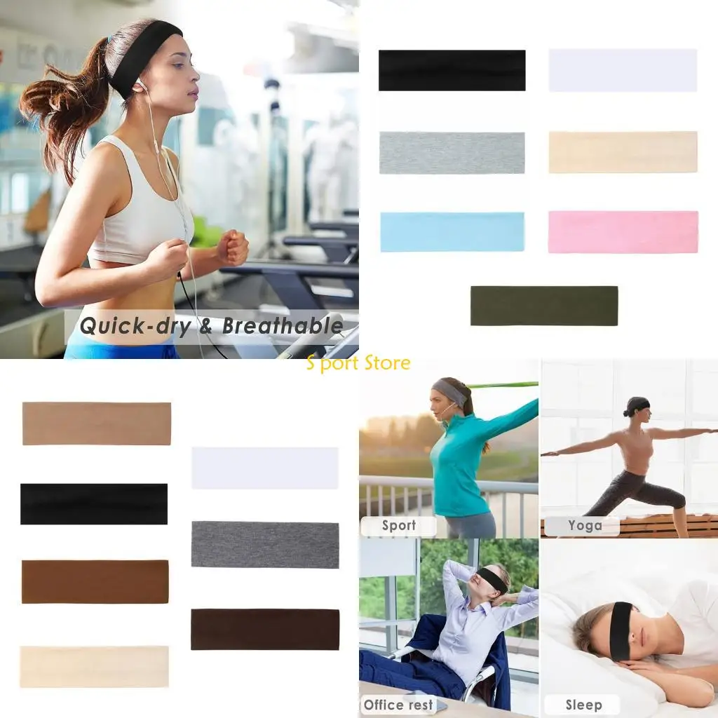 

U2JB 7 Pcs Fitness Sweatbands Sports Headbands Elastic Sweatband Workout Headbands Yoga Sweatbands Hair Accessories