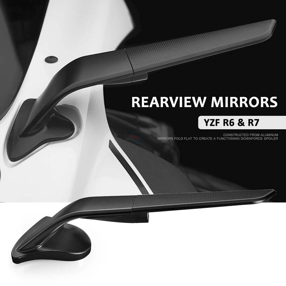 Motorcycle Accessories Black Rearview Side Mirrors 360° Rotatable For YAMAHA YZF R6 r6 2017-2020 YZF R7 r7 2021 2022 2023 2020