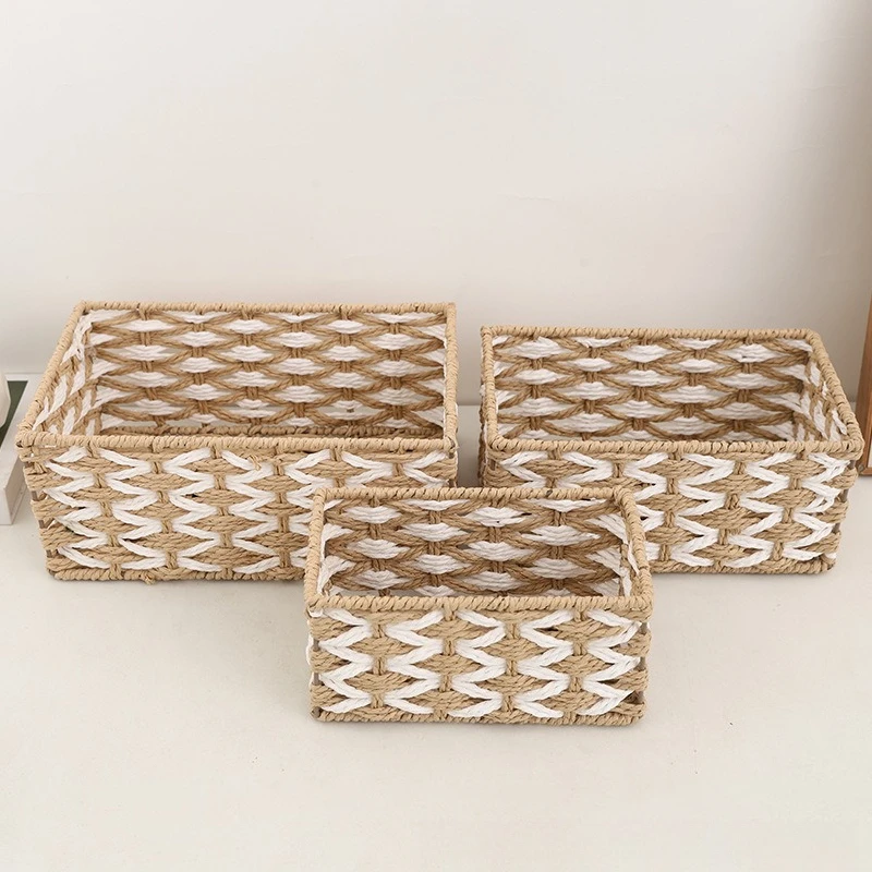 

Hand Woven Rattan Storage Basket – Natural Tabletop Organizer for Snacks, Cosmetics, Home Decor