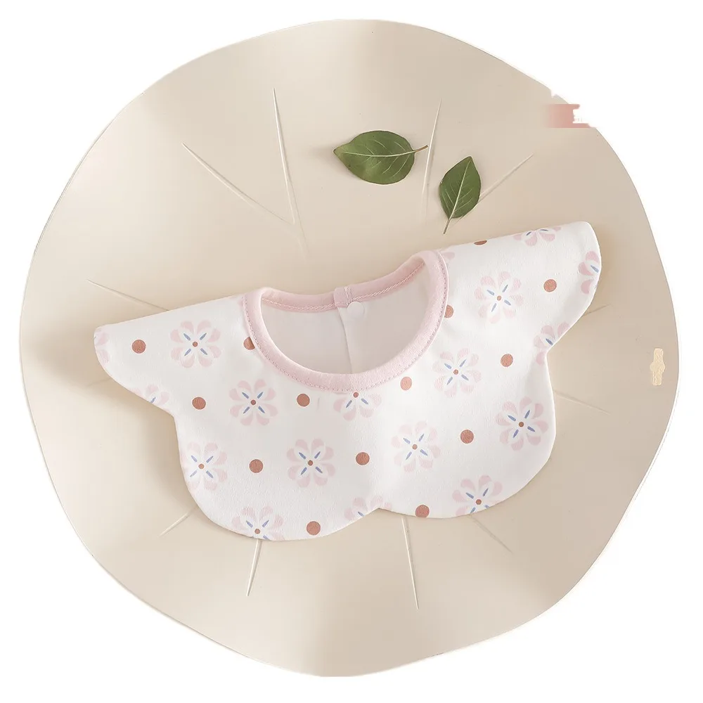 

Soft Waterproof Baby Cotton Bibs Round Neck Flower Shape Baby Drooling Bibs Korean Style INS Saliva Towel Cloths Infant